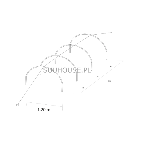 Tunel foliowy MINI C3 [3,6 m2] 3 x 1,2 x 0,6 m